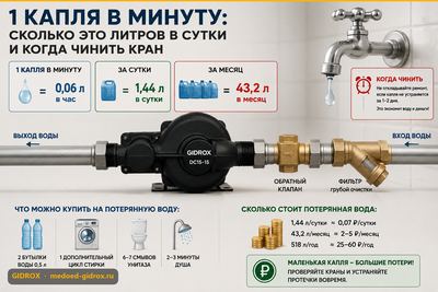 1 капля в минуту: сколько это литров в сутки и когда чинить кран