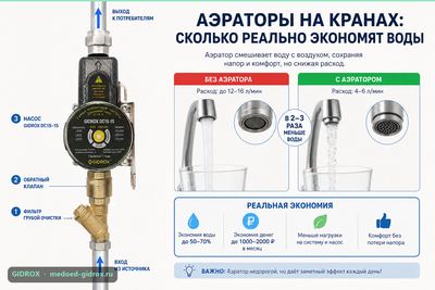 Аэраторы на кранах: сколько реально экономят воды