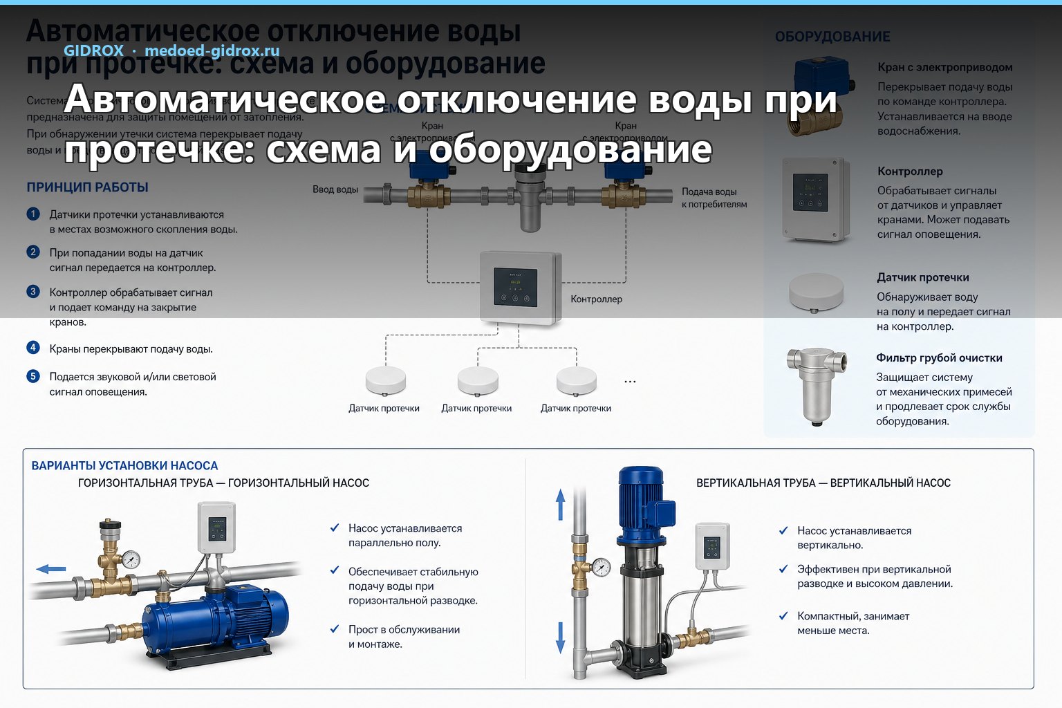 Автоматическое отключение воды при протечке: схема и оборудование