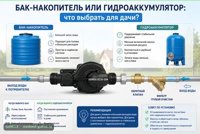 Бак-накопитель или гидроаккумулятор: что выбрать для дачи