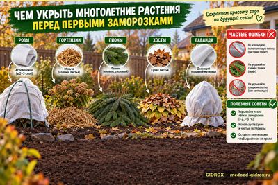 Чем укрыть многолетние растения перед первыми заморозками