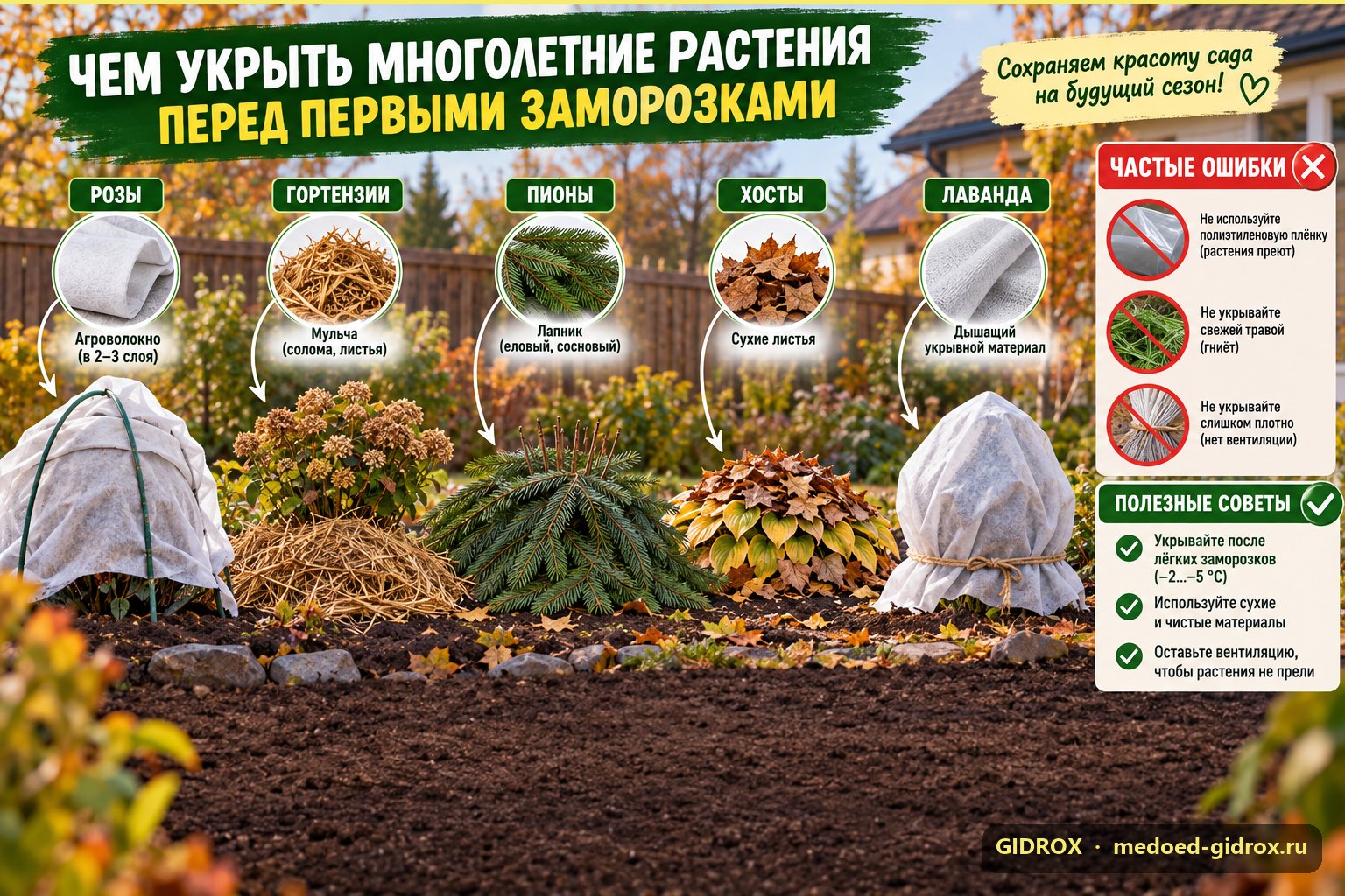 Чем укрыть многолетние растения перед первыми заморозками