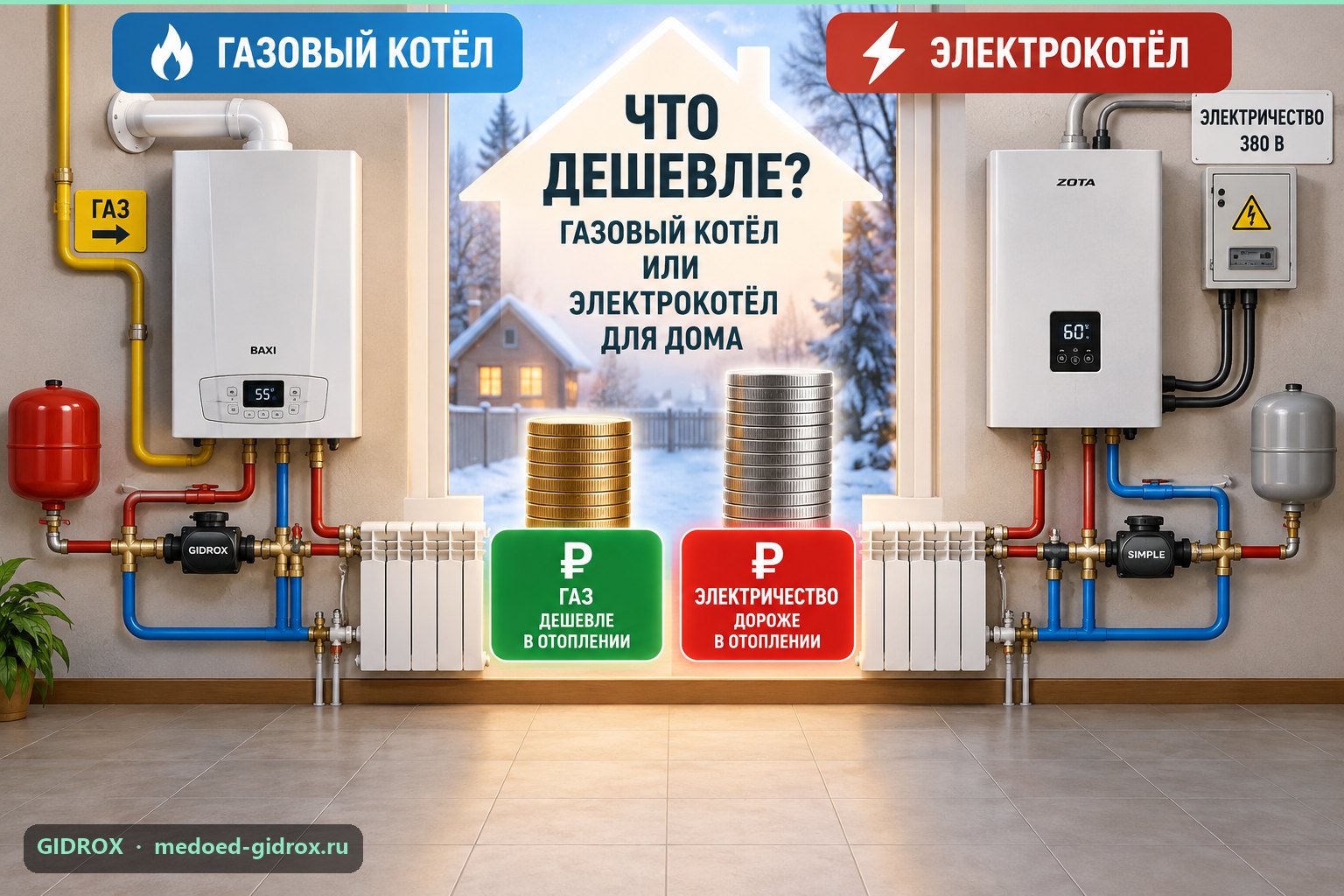 Что дешевле: газовый котёл или электрокотёл для дома