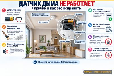 Датчик дыма не работает: 7 причин и как его починить