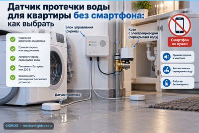 Датчик протечки воды для квартиры без смартфона: как выбрать