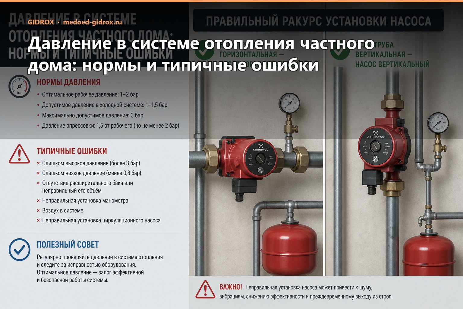 Давление в системе отопления частного дома: нормы и типичные ошибки