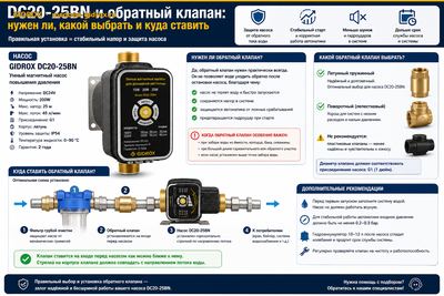 DC20-25BN и обратный клапан: нужен ли, какой выбрать и куда ставить