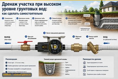 Дренаж участка при высоком уровне грунтовых вод: как сделать самостоятельно