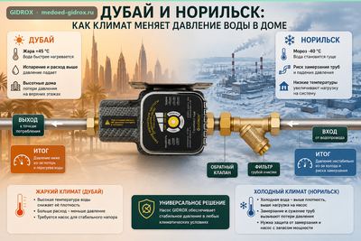 Дубай и Норильск: как климат меняет давление воды в доме