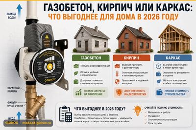 Газобетон, кирпич или каркас: что выгоднее для дома в 2026 году