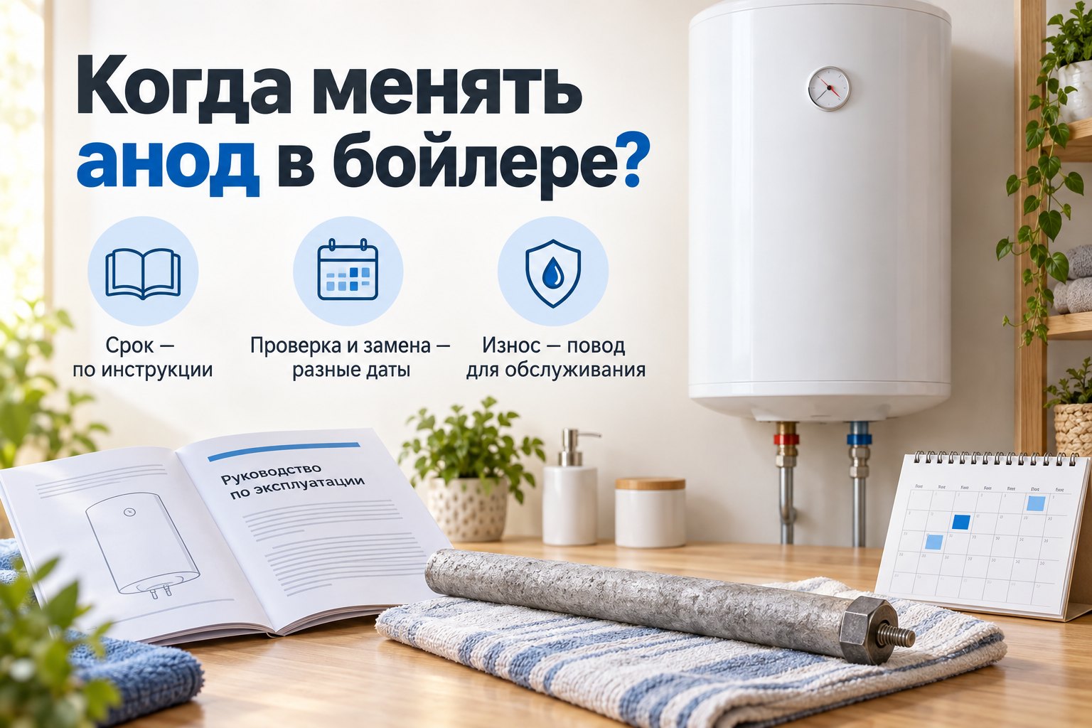 Как часто менять анод в водонагревателе: срок по инструкции и признаки износа