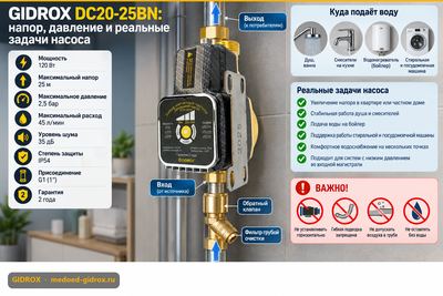 GIDROX DC20-25BN: напор, давление и реальные задачи насоса
