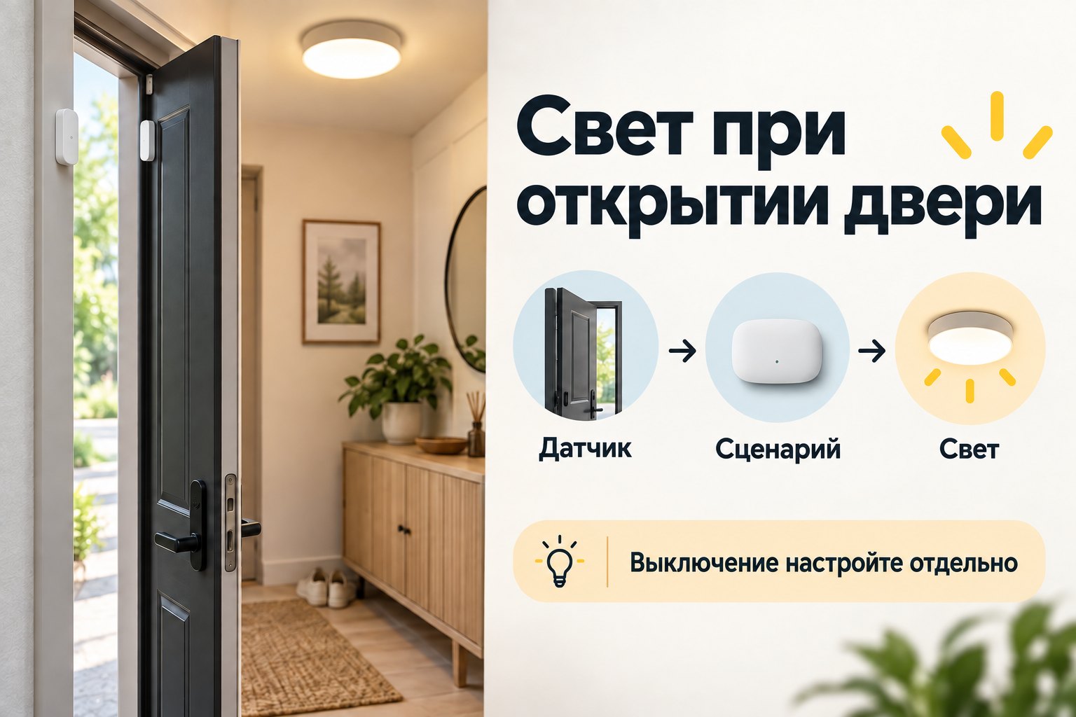 Как настроить свет при открытии двери и не остаться в темноте