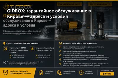 GIDROX: гарантийное обслуживание в Кирове — адреса и условия
