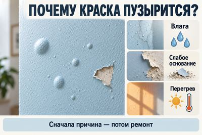 Почему краска пузырится на стене после высыхания и как исправить покрытие