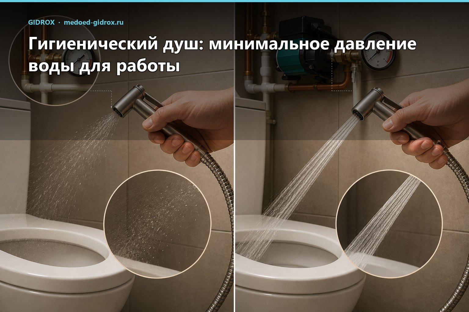 Гигиенический душ: минимальное давление воды для работы