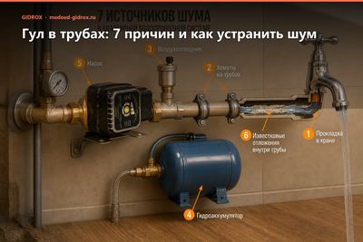 Гул в трубах: 7 причин и как устранить шум
