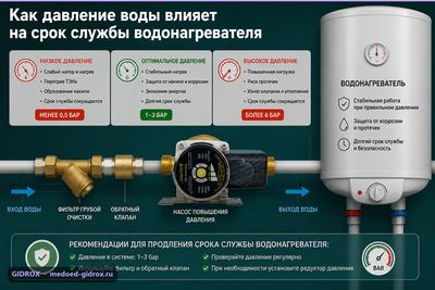 Как давление воды влияет на срок службы водонагревателя