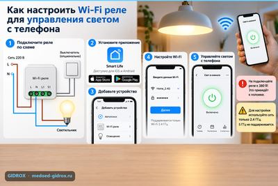 Как настроить Wi-Fi реле для управления светом с телефона