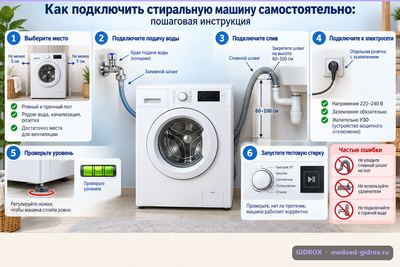 Как подключить стиральную машину самостоятельно: пошаговая инструкция