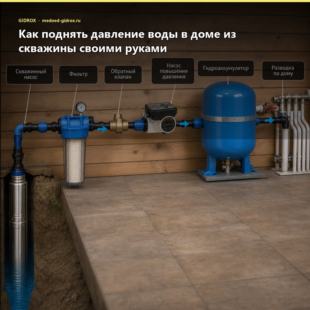 Как поднять давление воды в доме из скважины своими руками