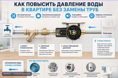 Как повысить давление воды в квартире без замены труб