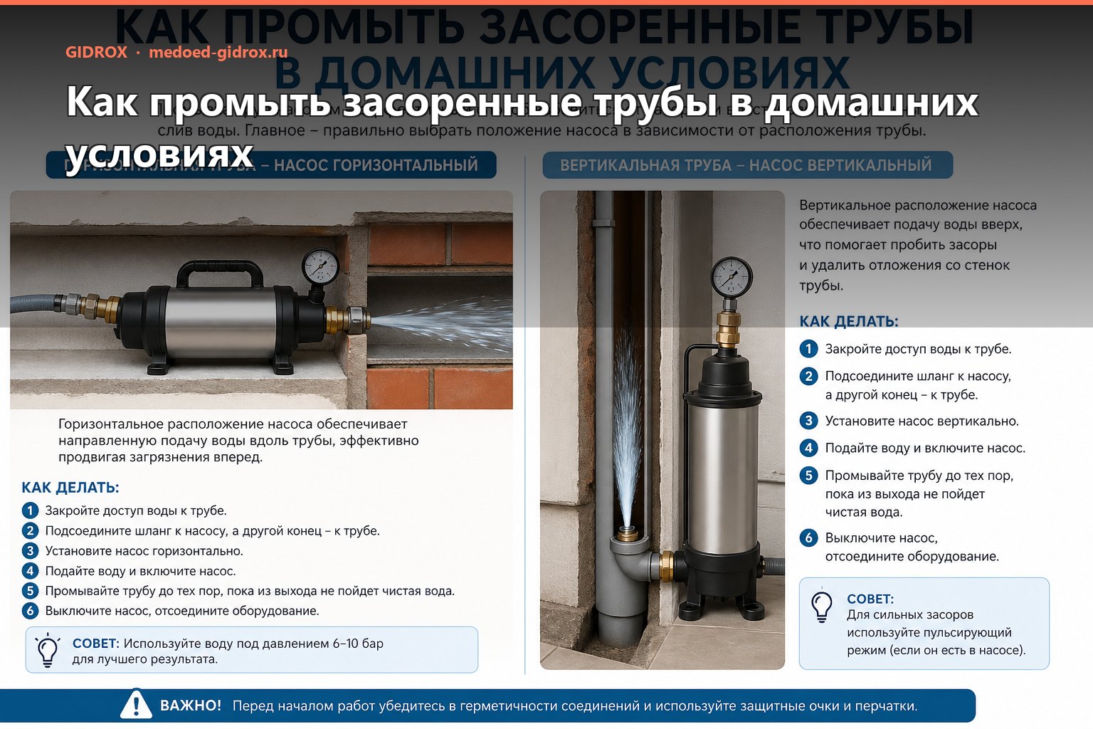 Как промыть засоренные трубы в домашних условиях