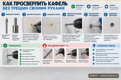 Как просверлить кафель без трещин своими руками