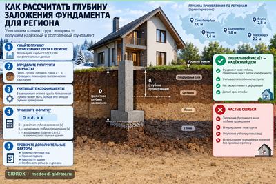 Как рассчитать глубину заложения фундамента для региона