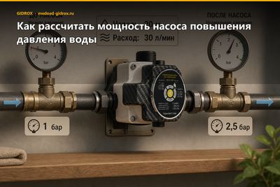 Как рассчитать мощность насоса повышения давления воды