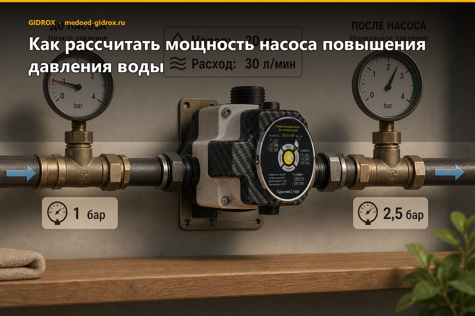 Как рассчитать мощность насоса повышения давления воды