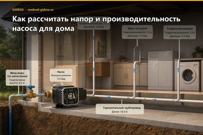 Как рассчитать напор и производительность насоса для дома