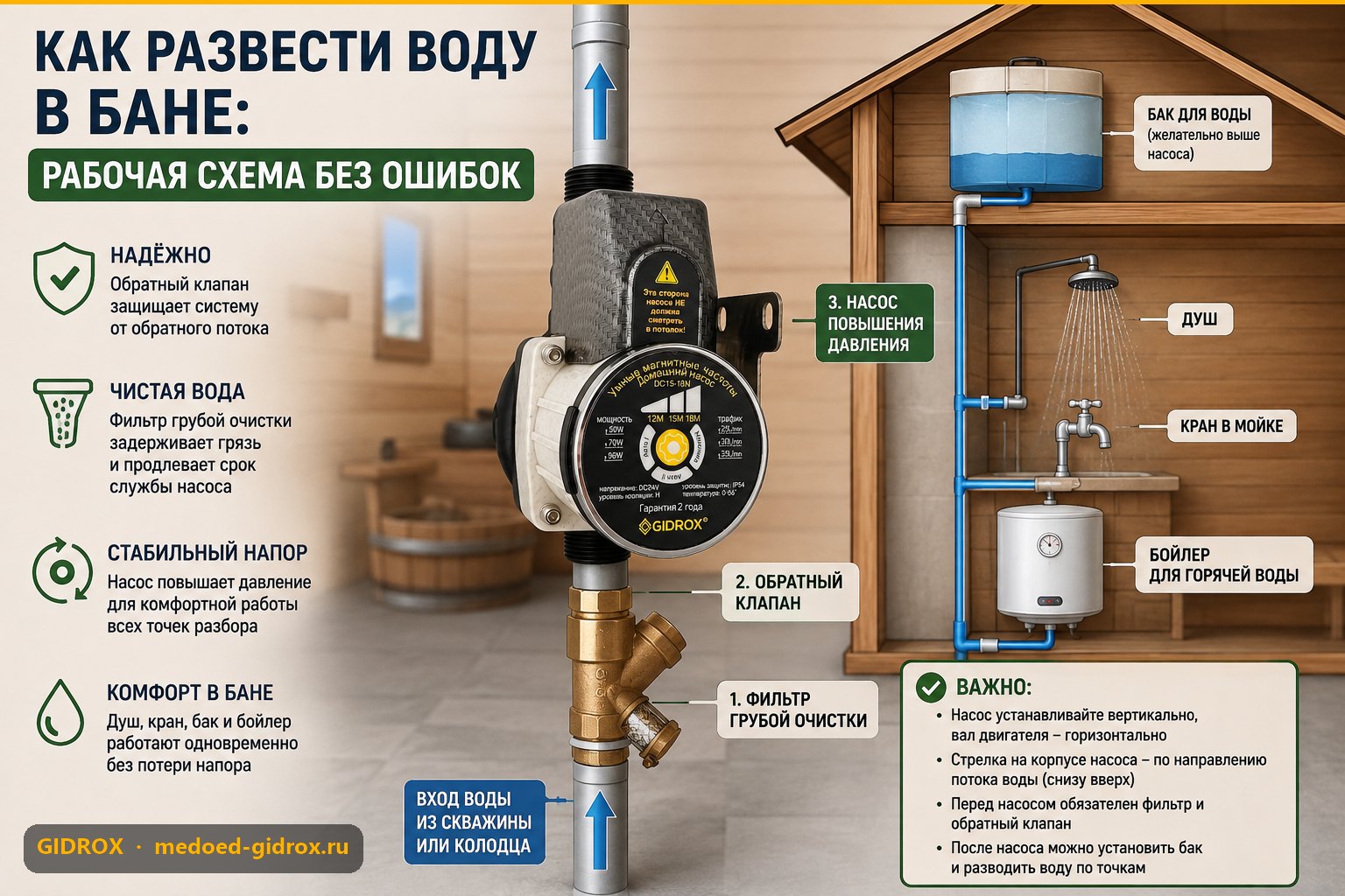 Как развести воду в бане: рабочая схема без ошибок