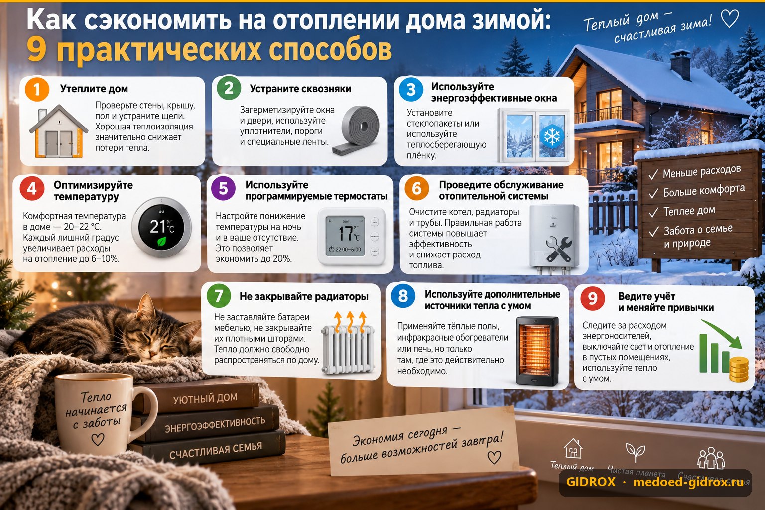 Как сэкономить на отоплении дома зимой: 9 практических способов
