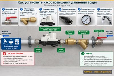 Как установить насос повышения давления воды: пошаговая инструкция