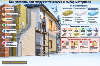 Как утеплить дом снаружи: технология и выбор материала