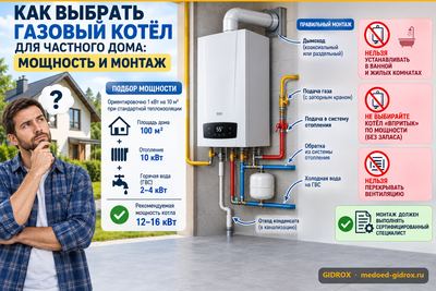 Как выбрать газовый котёл для частного дома: мощность и монтаж