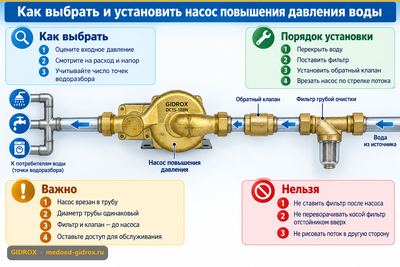 Как выбрать и установить насос повышения давления воды