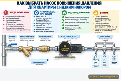 Как выбрать насос повышения давления для квартиры с низким напором