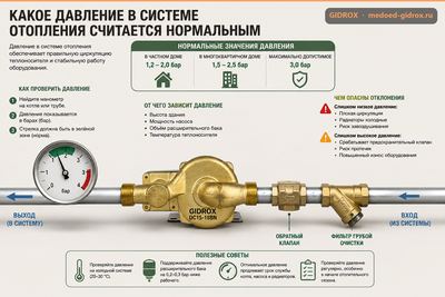 Какое давление в системе отопления считается нормальным