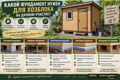 Какой фундамент нужен для хозблока на дачном участке