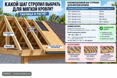 Какой шаг стропил выбрать для мягкой кровли: таблица и расчёт