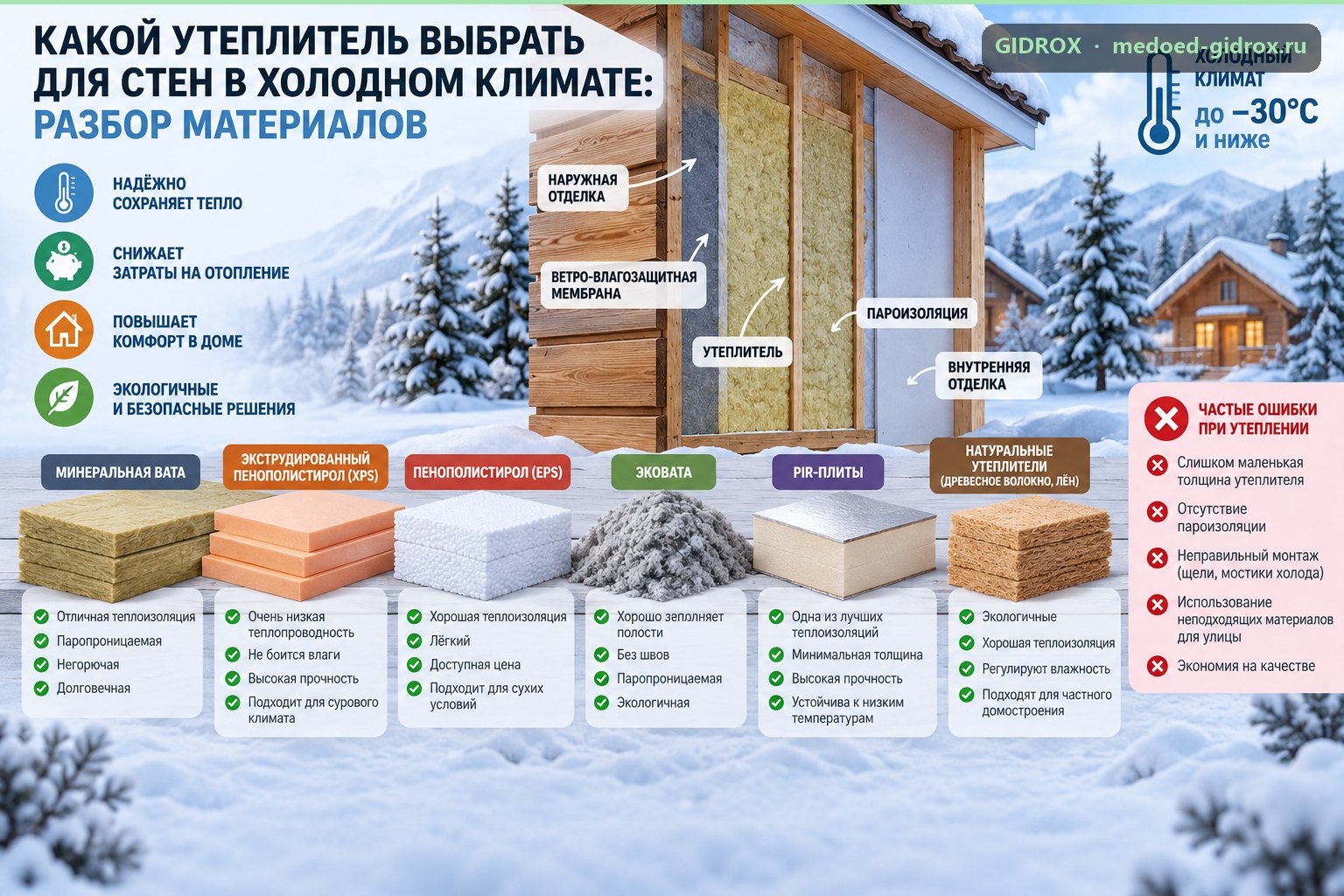 Какой утеплитель выбрать для стен в холодном климате: разбор материалов