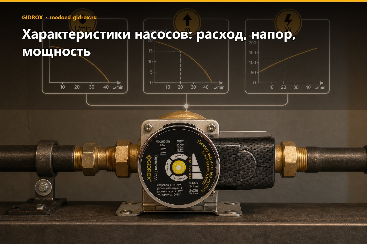 Характеристики насосов: расход, напор, мощность