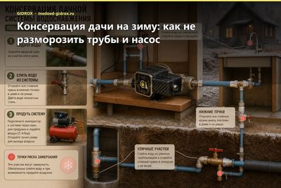 Консервация дачи на зиму: как не разморозить трубы и насос