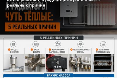 Котёл работает, а радиаторы чуть тёплые: 5 реальных причин