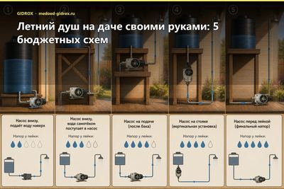 Летний душ на даче своими руками: 5 бюджетных схем
