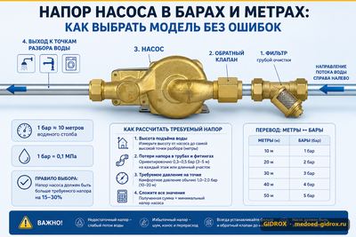 Напор насоса в барах и метрах: как выбрать модель без ошибок