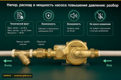 Напор, расход и мощность насоса повышения давления: разбор