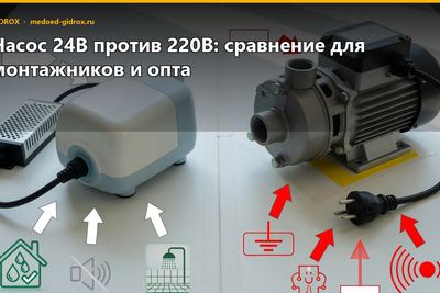 Насос 24В против 220В: сравнение для монтажников и опта